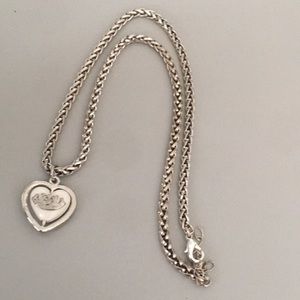 Silver-tone juicy couture heart charm necklace